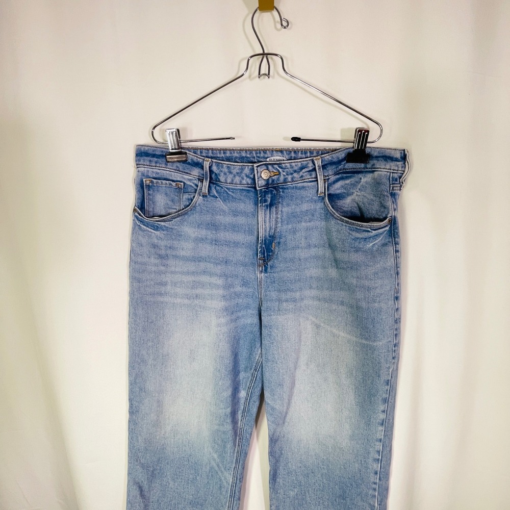 Old Navy Wide-Leg Jeans Women's 16 Extra High-Waisted Ankle Short Light Blue - Picture 3 of 9